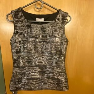 Calvin Klein Metallic Sleeveless Blouse size small NWT